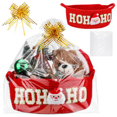FoldTier Christmas basket with handle, ideal for elegant gift packaging