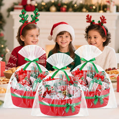 FoldTier red organic cotton basket with reinforced handles for easy carrying.