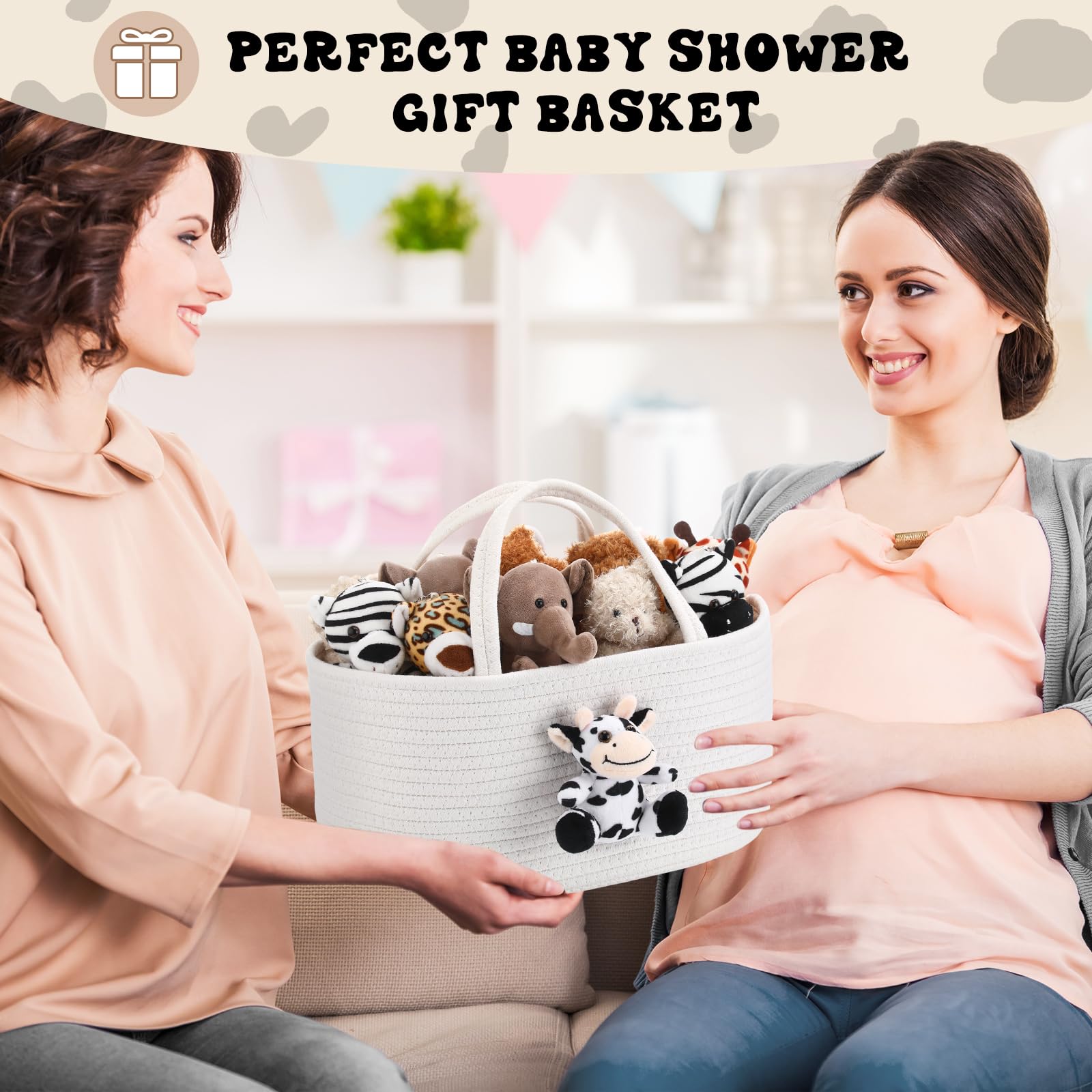 FoldTier cotton rope diaper basket blends soft materials with practical storage.
