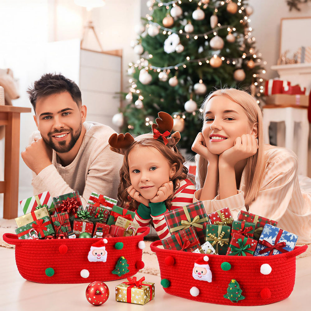 FoldTier Cotton Rope Material basket offers durable, reusable storage for gifts and treats.