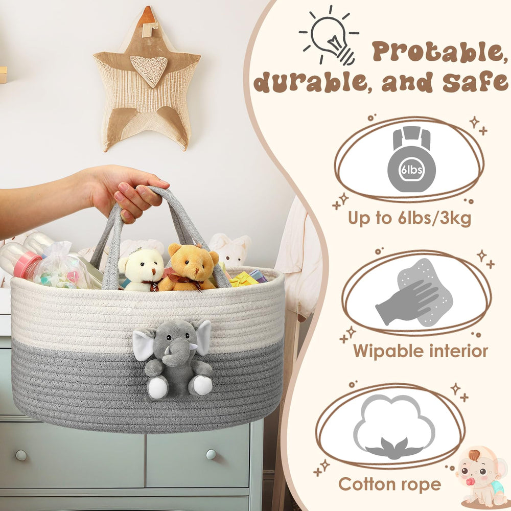 FoldTier Elephant Diaper Caddy as a ready baby shower gift.