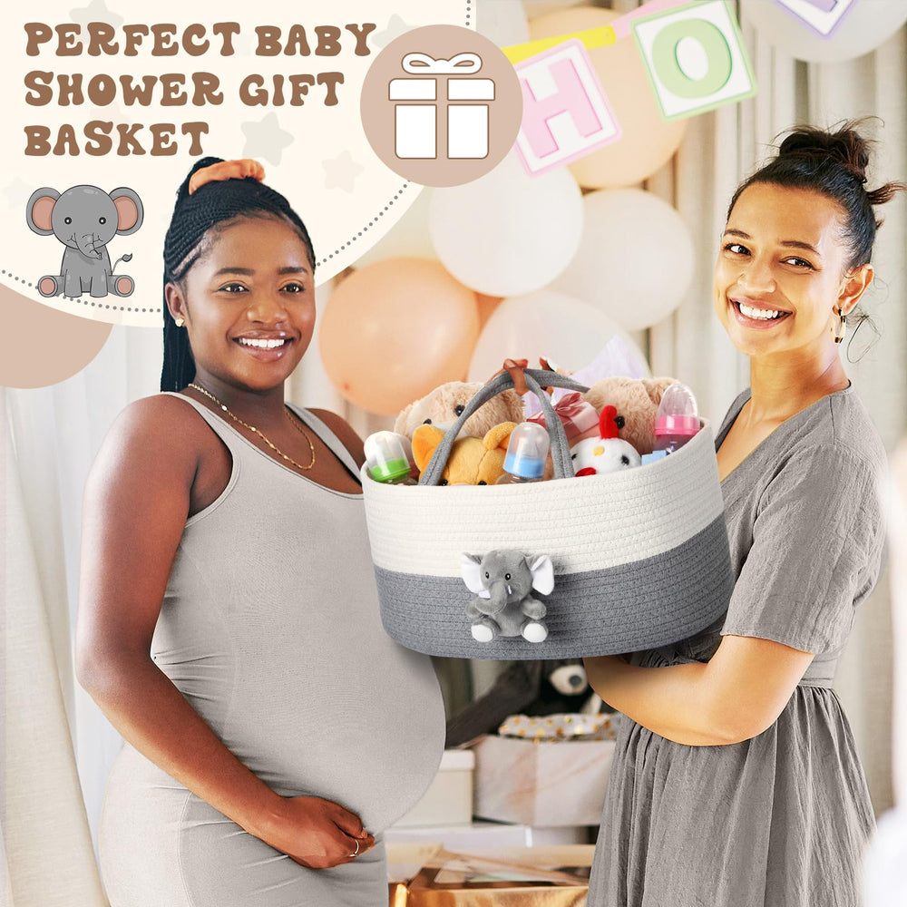 FoldTier Elephant Diaper Caddy gift-ready packaging for baby showers