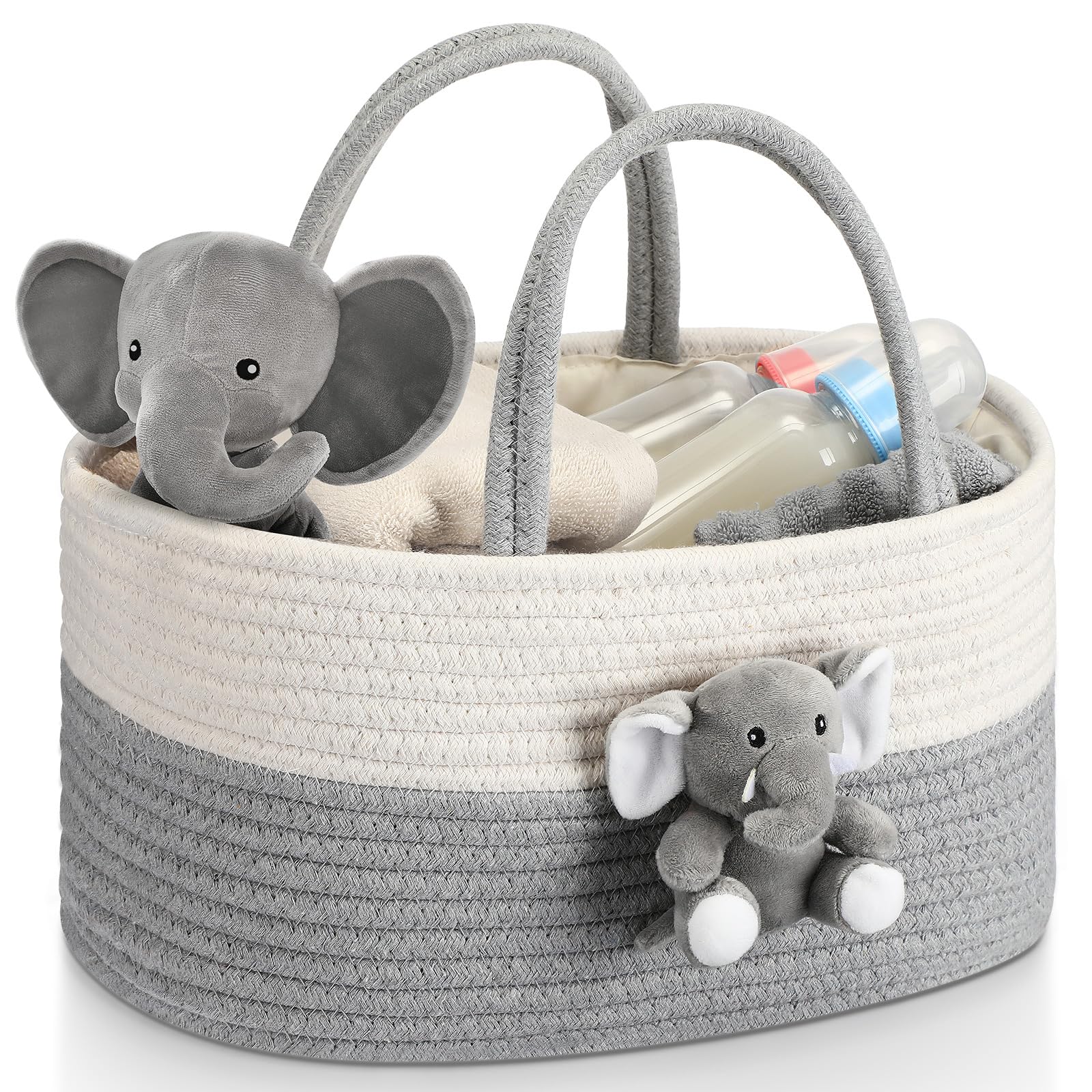 FoldTier Elephant Diaper Caddy Large Storage to keep diapers within reach.