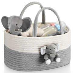 FoldTier Elephant Diaper Caddy Large Storage to keep diapers within reach.