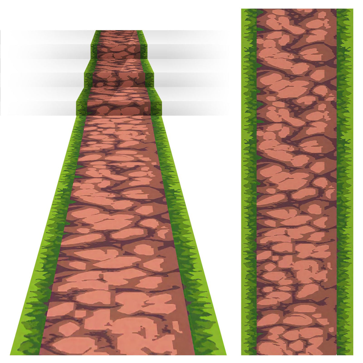 FoldTier game runner with abstract land and grass design creates a vibrant table backdrop.