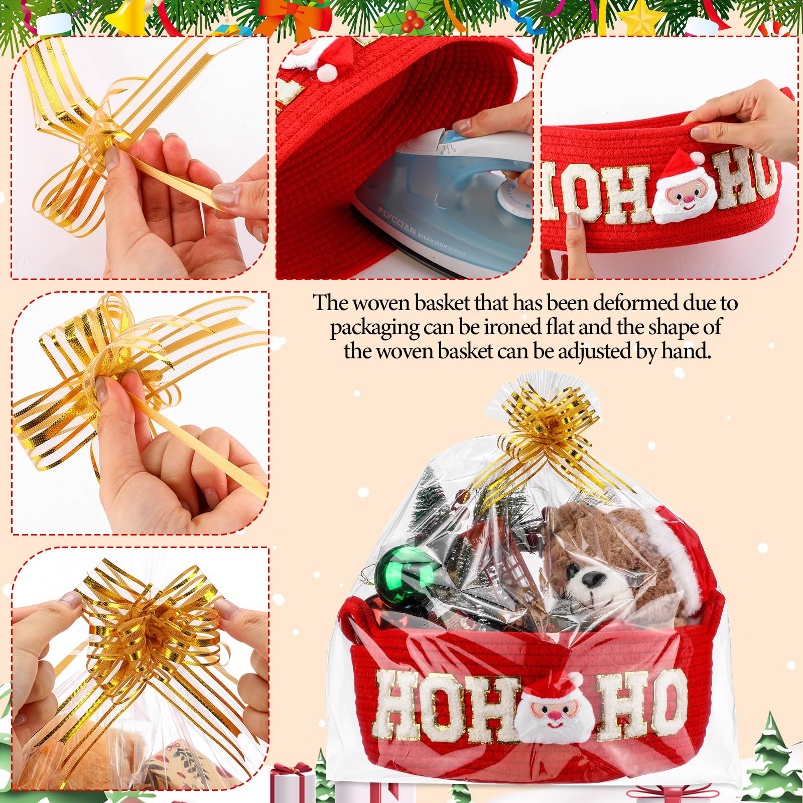 FoldTier gold pull flower ribbons add festive accents to presents