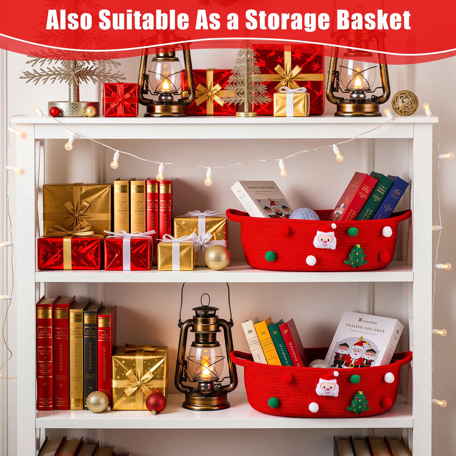 FoldTier Multiuse Holiday Basket suits decorations, pet supplies, and daily needs.