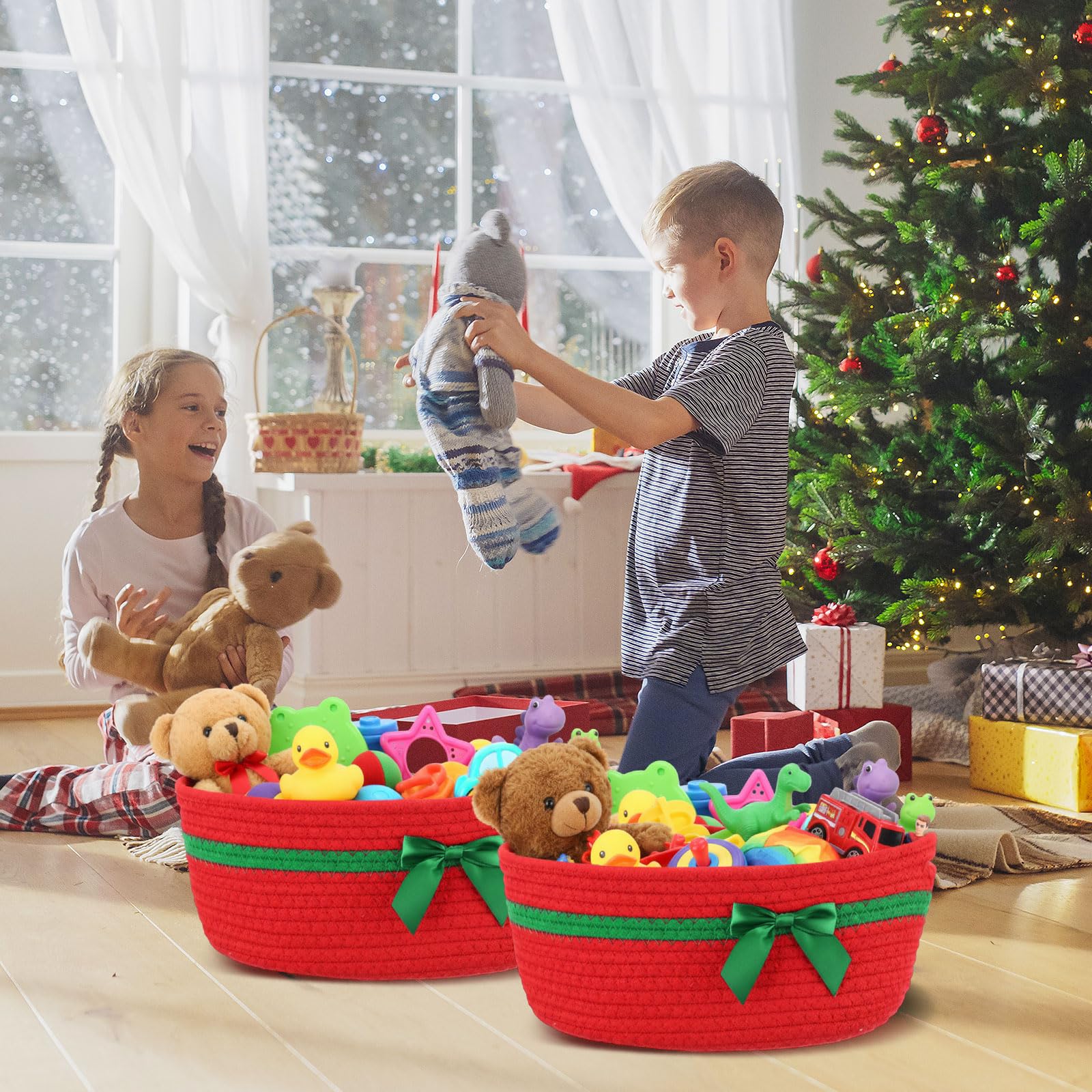 FoldTier nursery toy and book storage basket for clutter control.