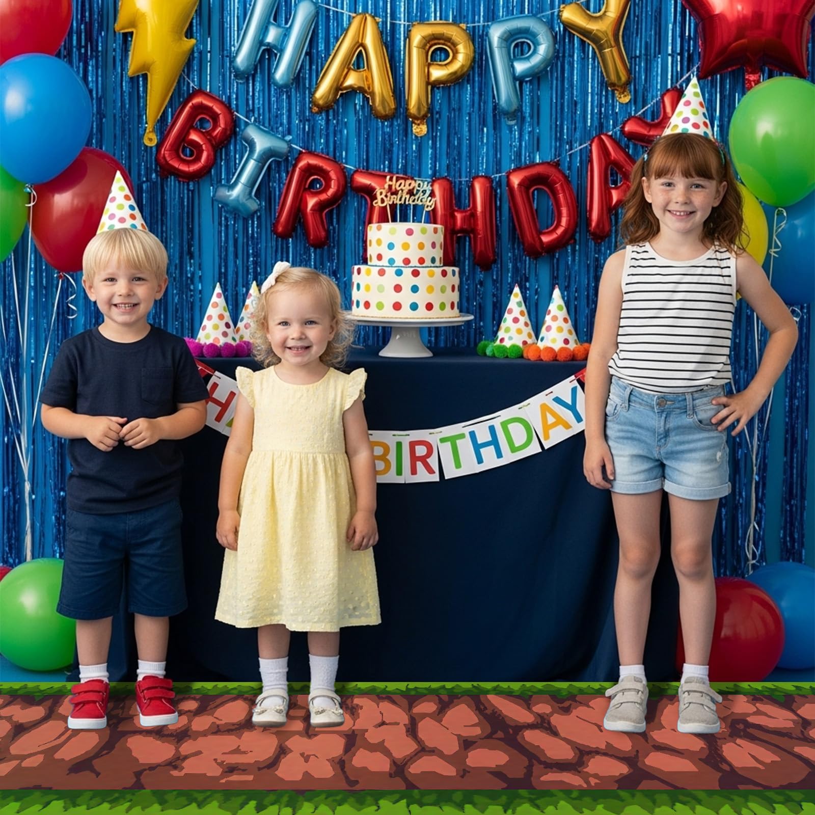 FoldTier runner serves as a photo backdrop with a party-ready look.