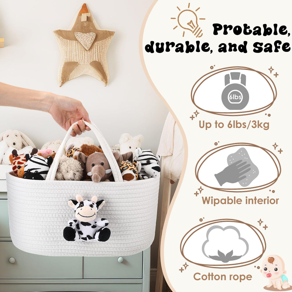 FoldTier portable diaper caddy with sturdy handle for quick moves around the home.