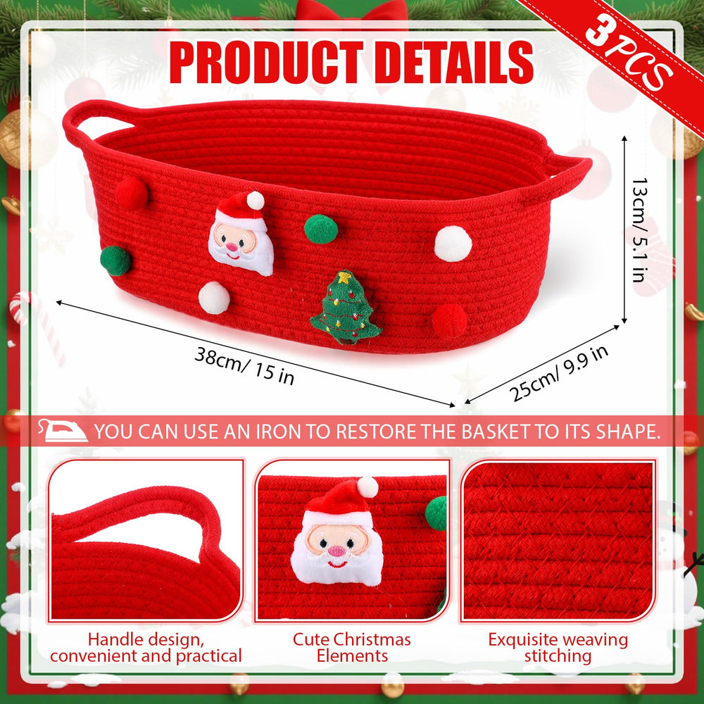 FoldTier Santa Red Design Basket enhances holiday ambiance and easy gift presentation.