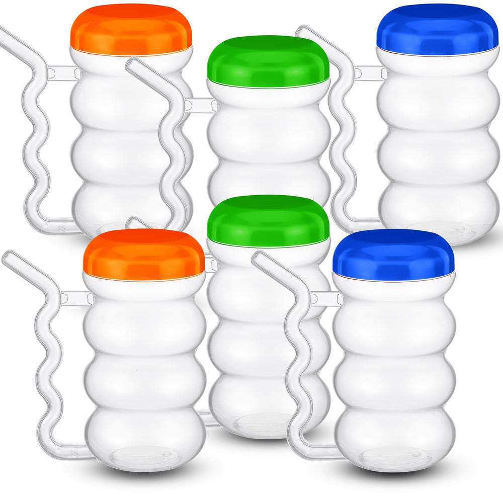 FoldTier sip a mug 14oz blue handle straw for easy drinking and reduced spills.