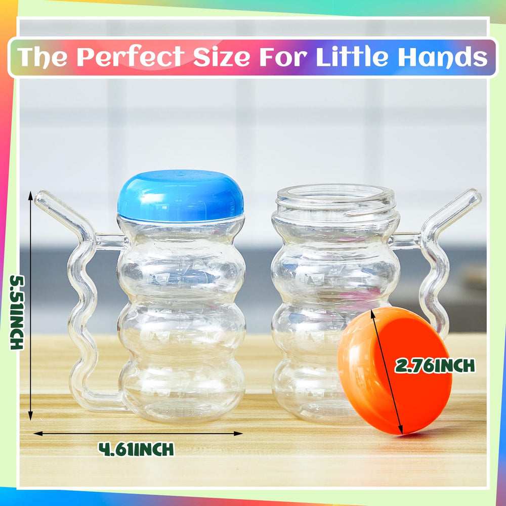 FoldTier sip a mug green 14oz with handle and straw, ideal for children.