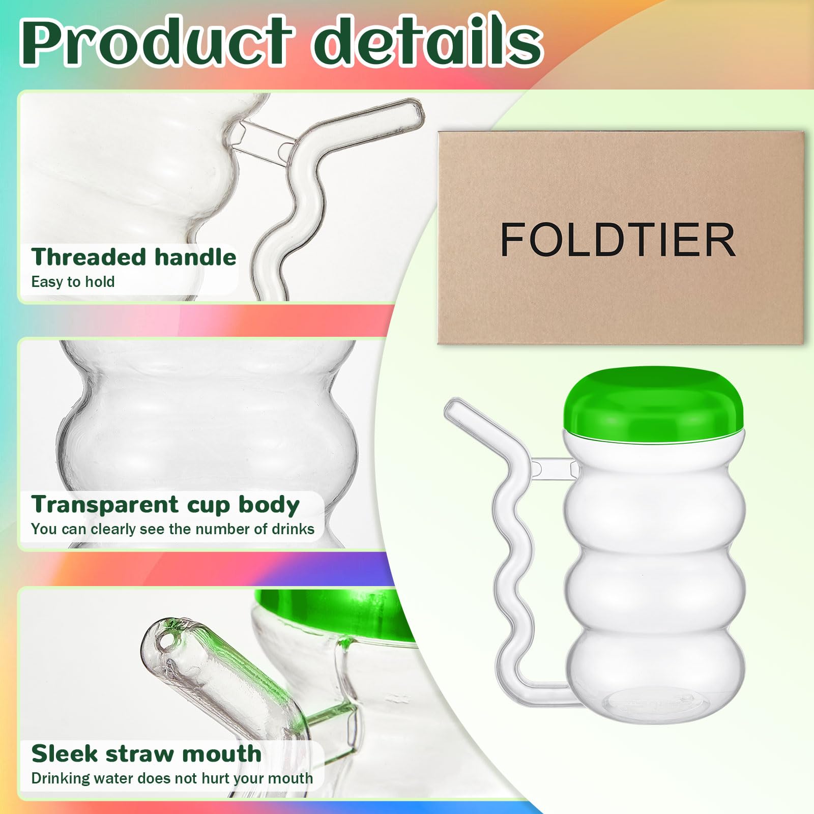 FoldTier orange 14oz sip a mug with handle and straw for daily use.