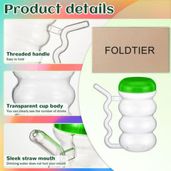 FoldTier orange 14oz sip a mug with handle and straw for daily use.
