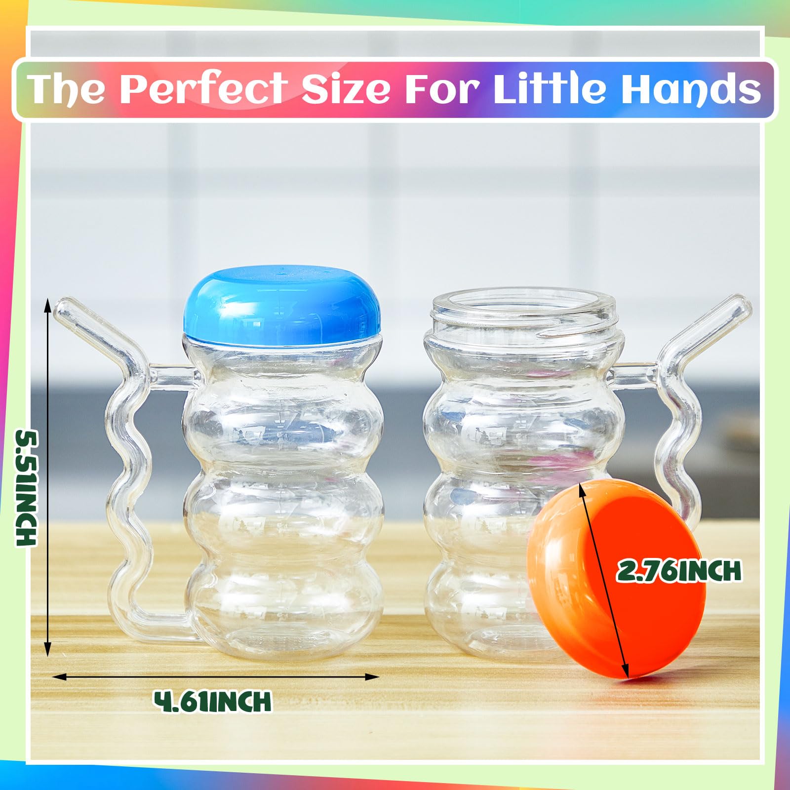 FoldTier blue cup with lid and straw, easy to grip for kids.