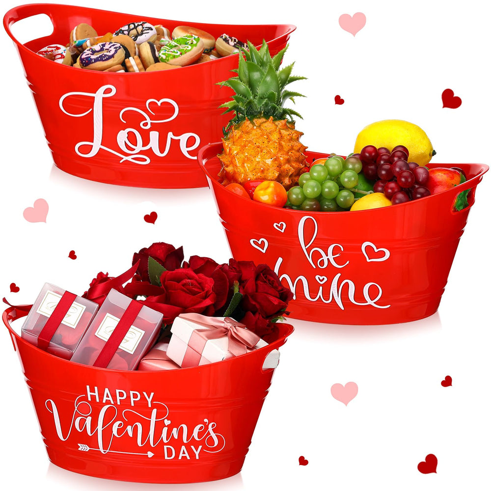 FoldTier valentines basket 3pack front view, ready-to-fill gift option.