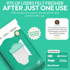 FOMIN plastic-free wipe delivers exfoliation while cleansing skin across the body.