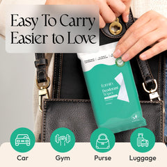 Plastic-free packaging featuring FOMIN acidified wipes