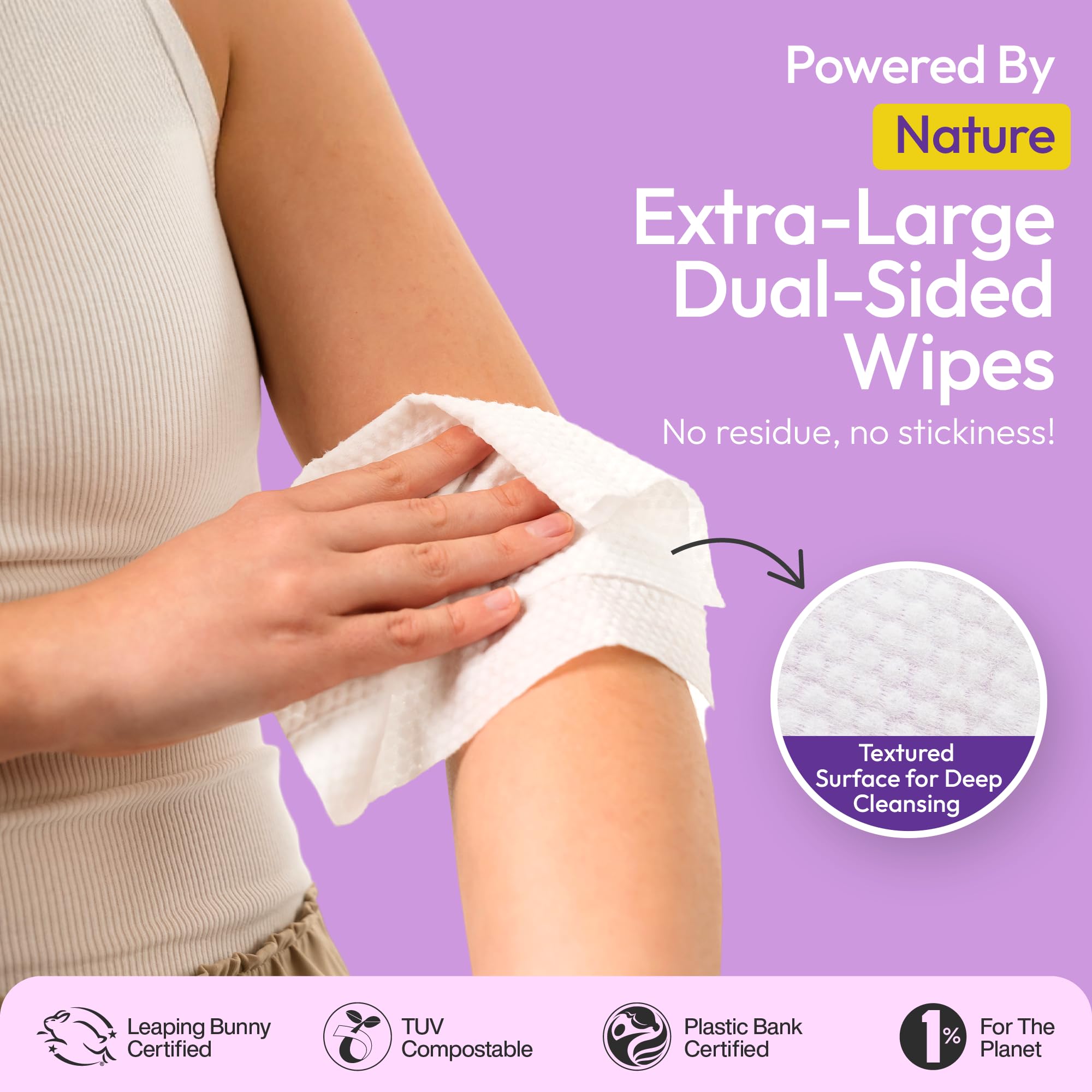 Compact travel kit of lavender-chamomile wipes for packing