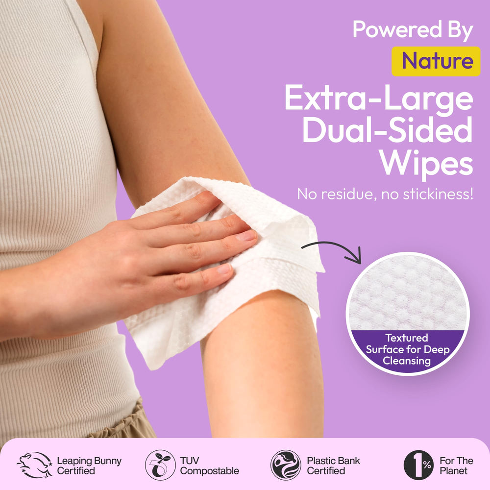 Compact travel kit of lavender-chamomile wipes for packing