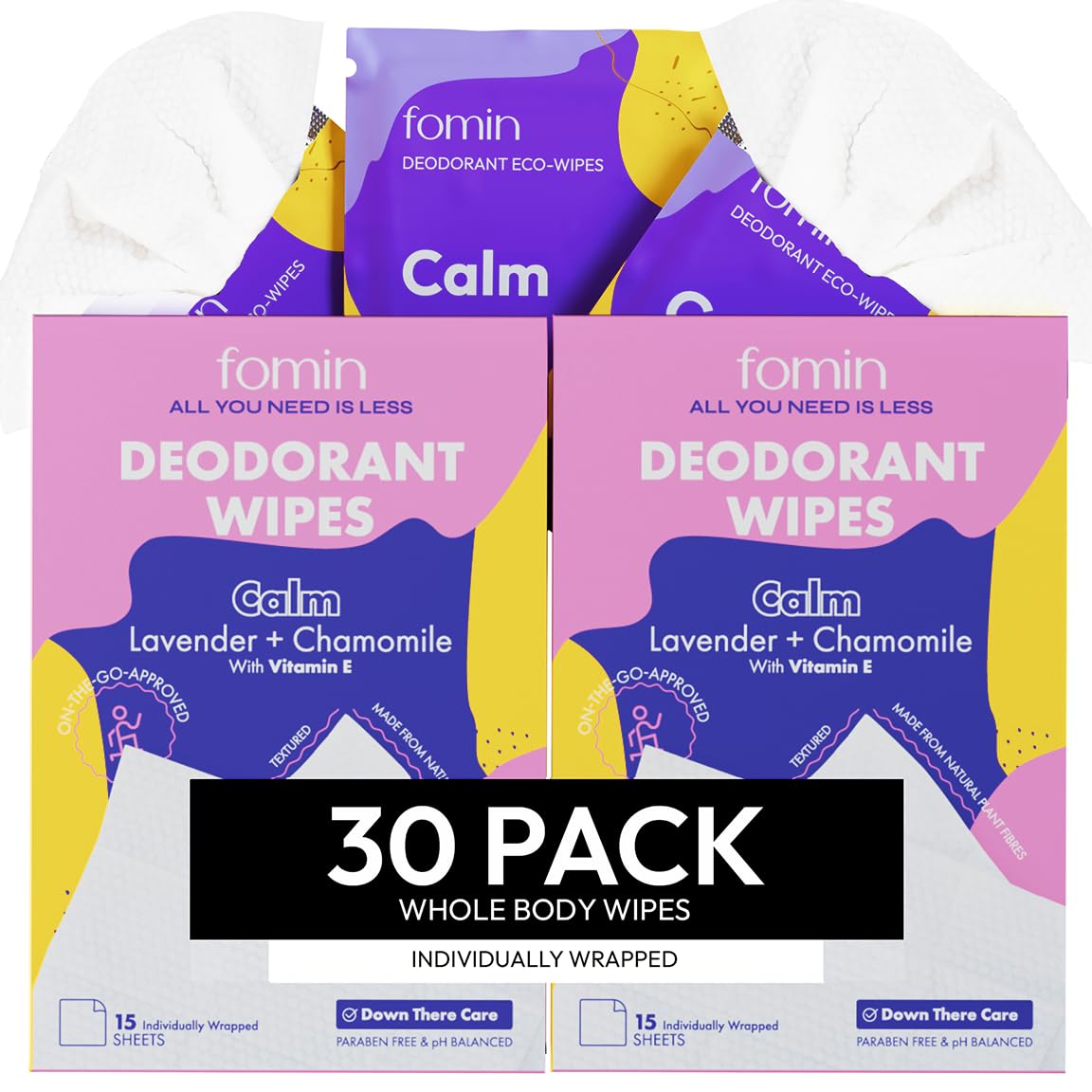FOMIN Lavender and Chamomile travel wipes pack for on-the-go freshness