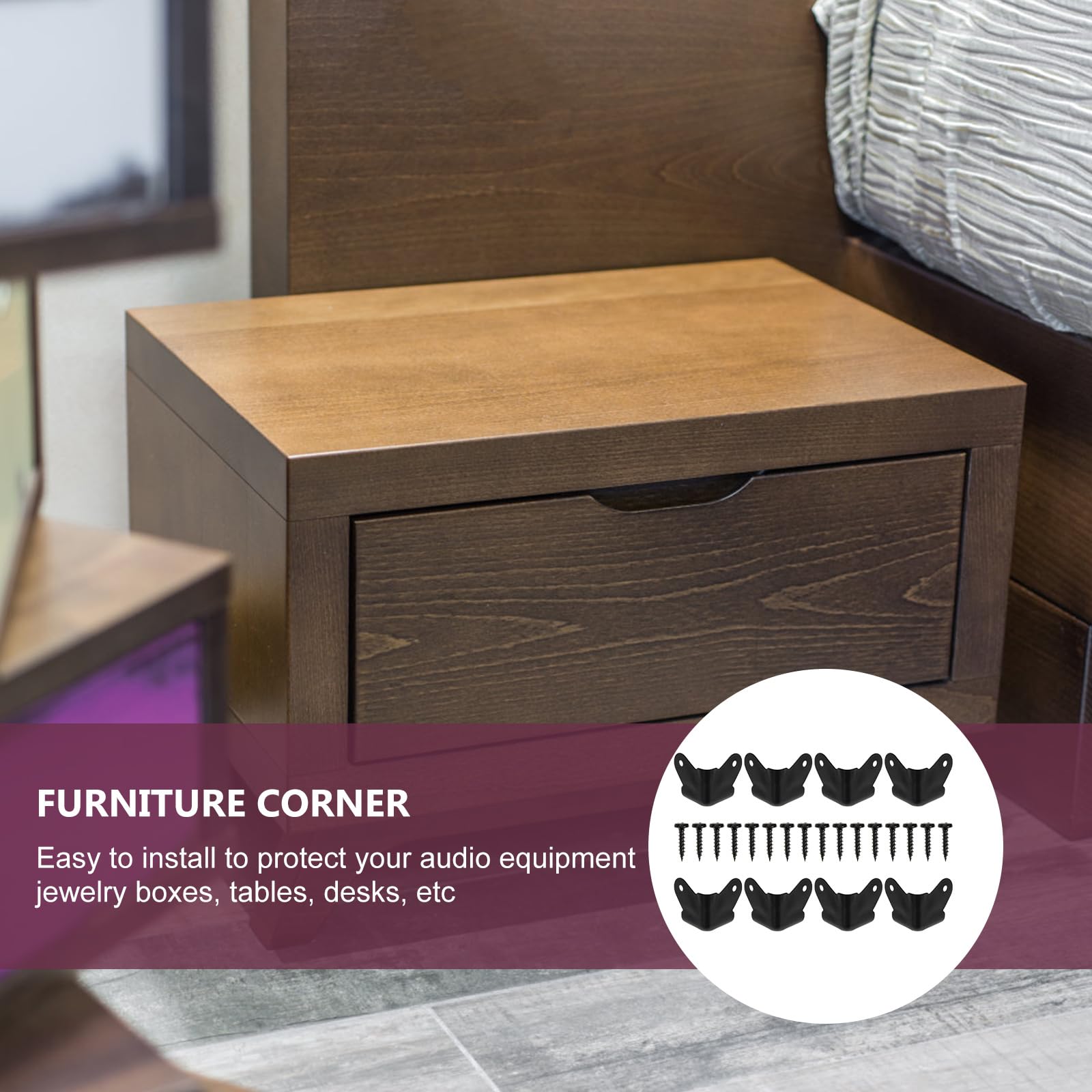 FOMIYES sleek black corner protectors add style and protection.