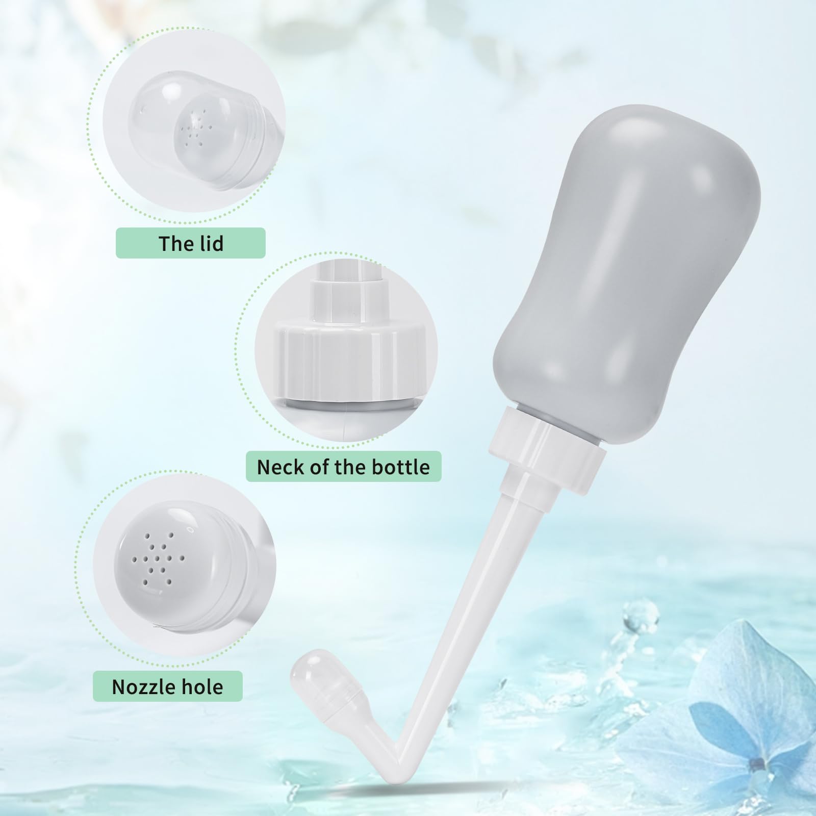 FOOFOO peri bottle angled spout for targeted cleansing