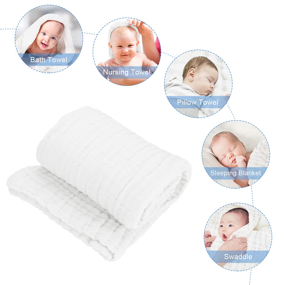 FOOK FISH 40x40 inch towel offers a generous wrap for babies.