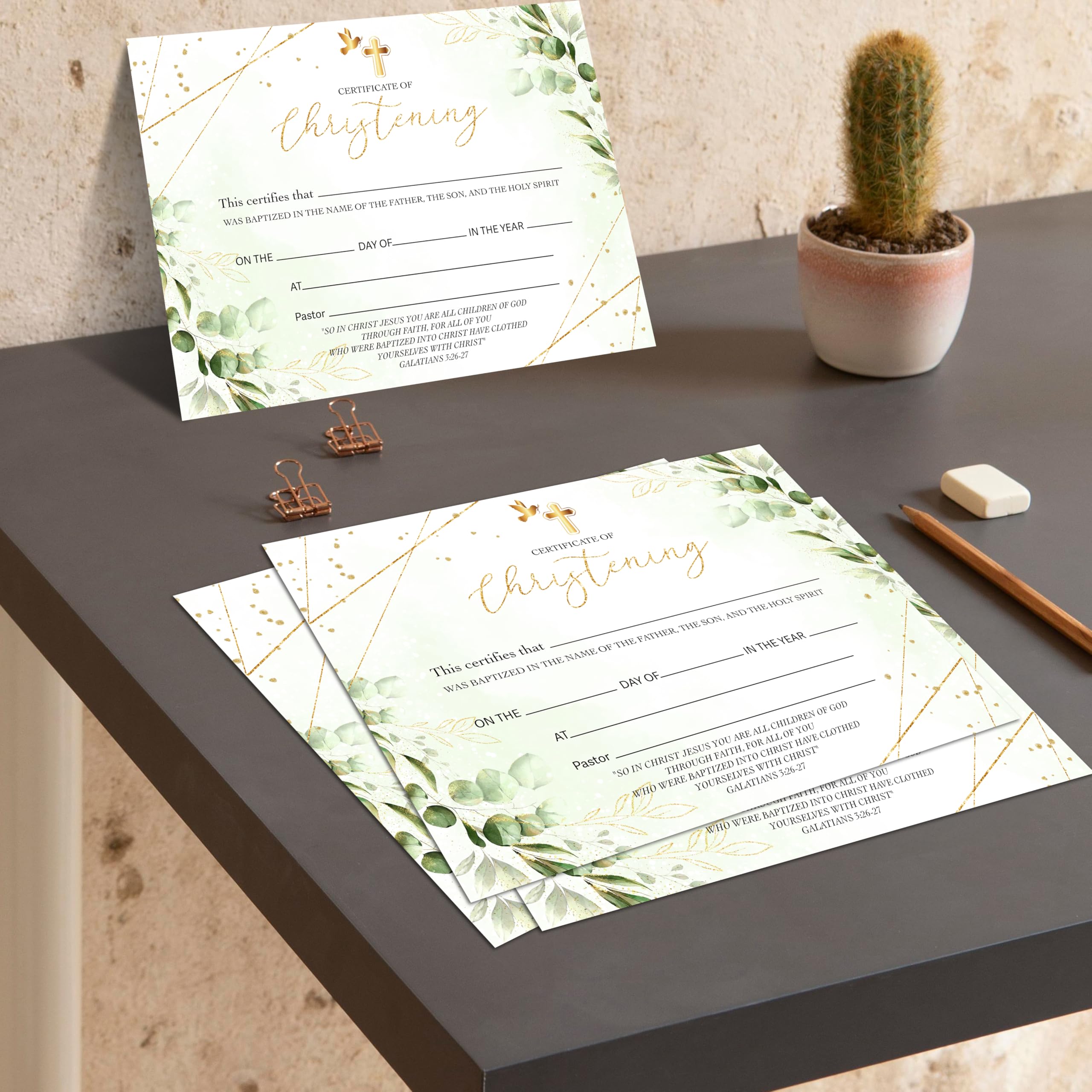 Foosproea baptism gifts certificate official design suitable for ceremonies and awards