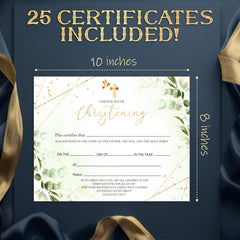 Foosproea christening certificate elegant typography perfect for official church records