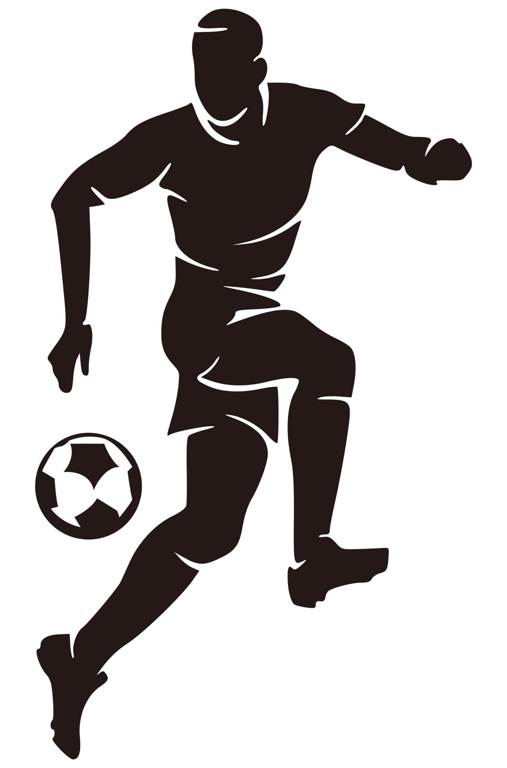 Football Player wall sticker in black for living rooms and kids rooms, adds modern sport-inspired decor