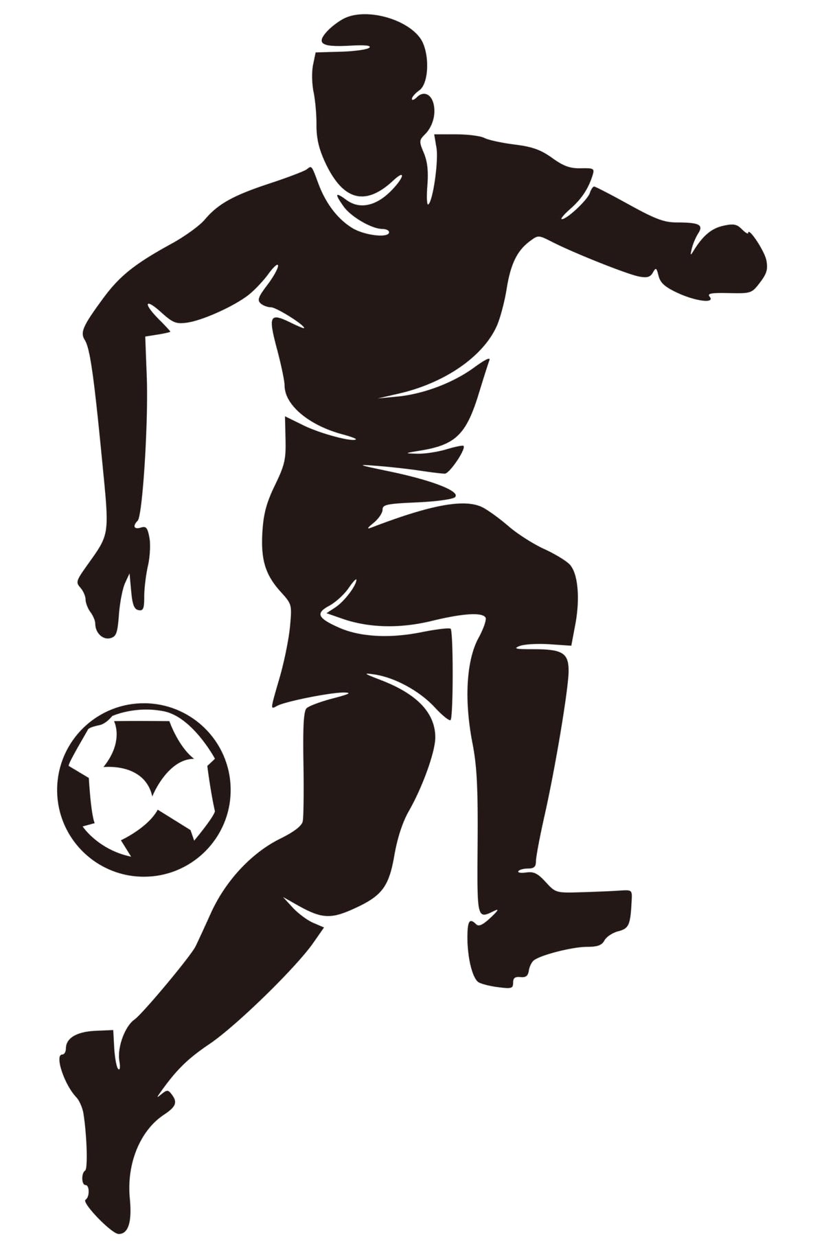 Football Player wall sticker in black for living rooms and kids rooms, adds modern sport-inspired decor