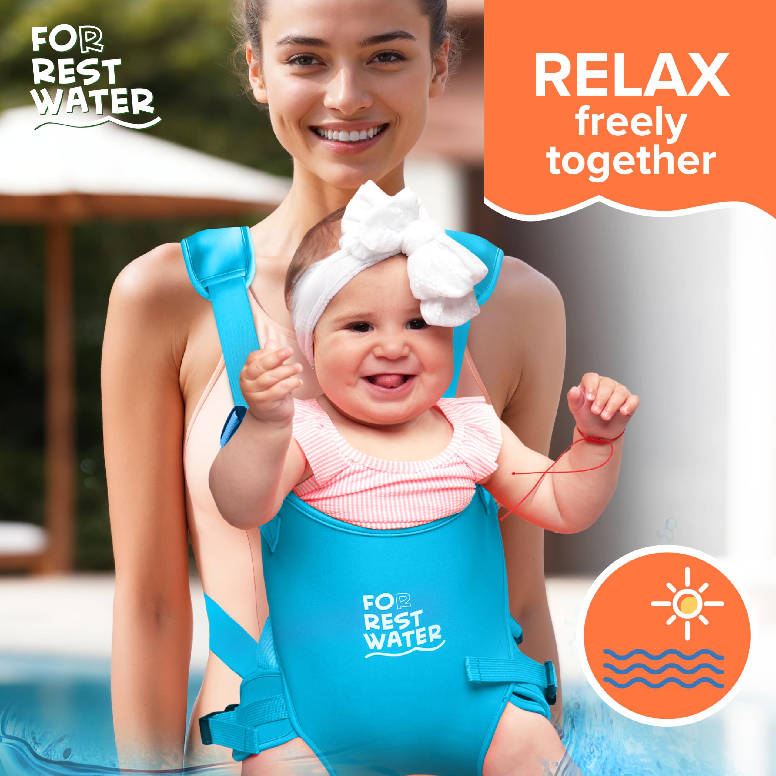 FOR REST WATER adjustable buckles demonstrating secure, customizable fit for growing children
