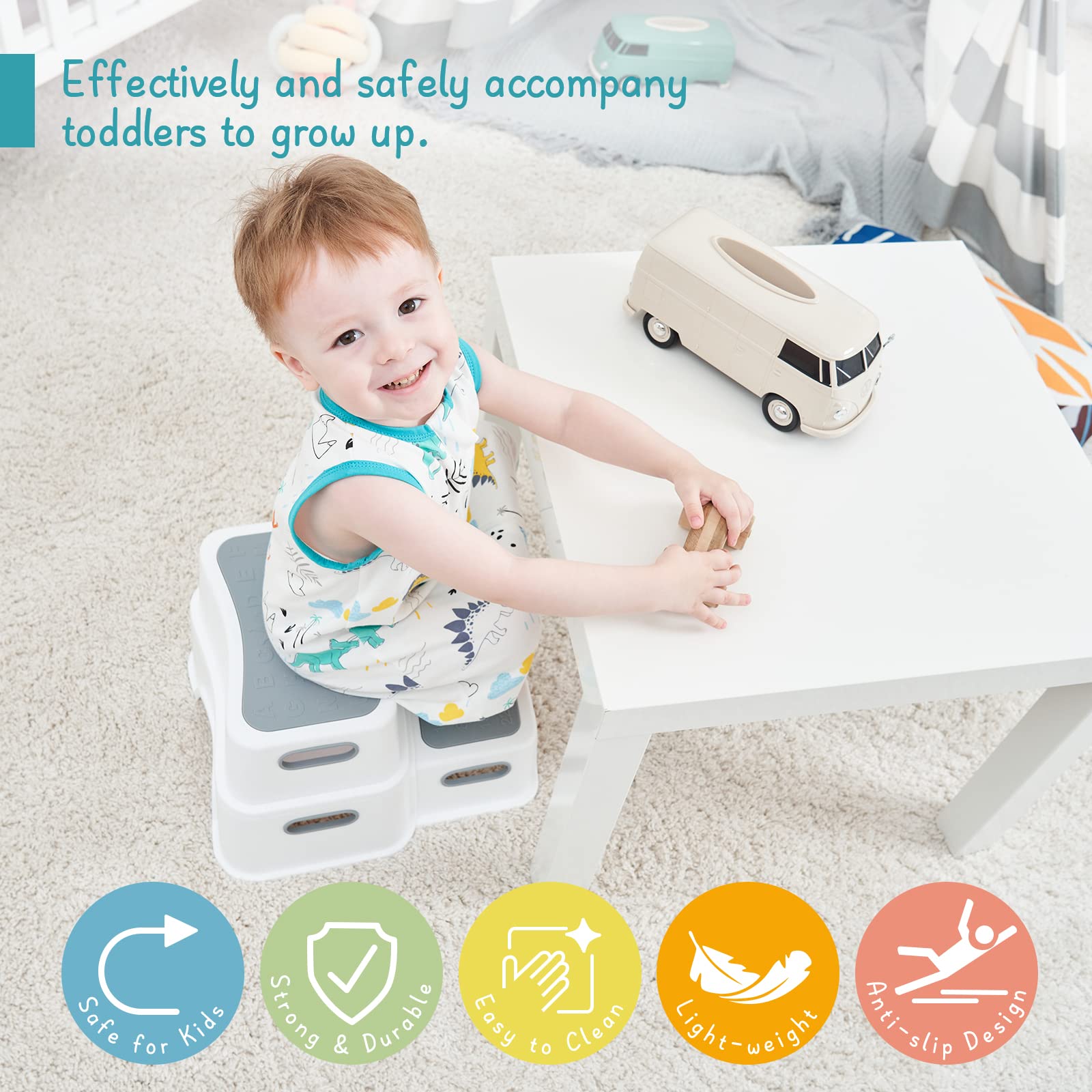 Forbena lightweight, easy-assemble stool for kids and adults.