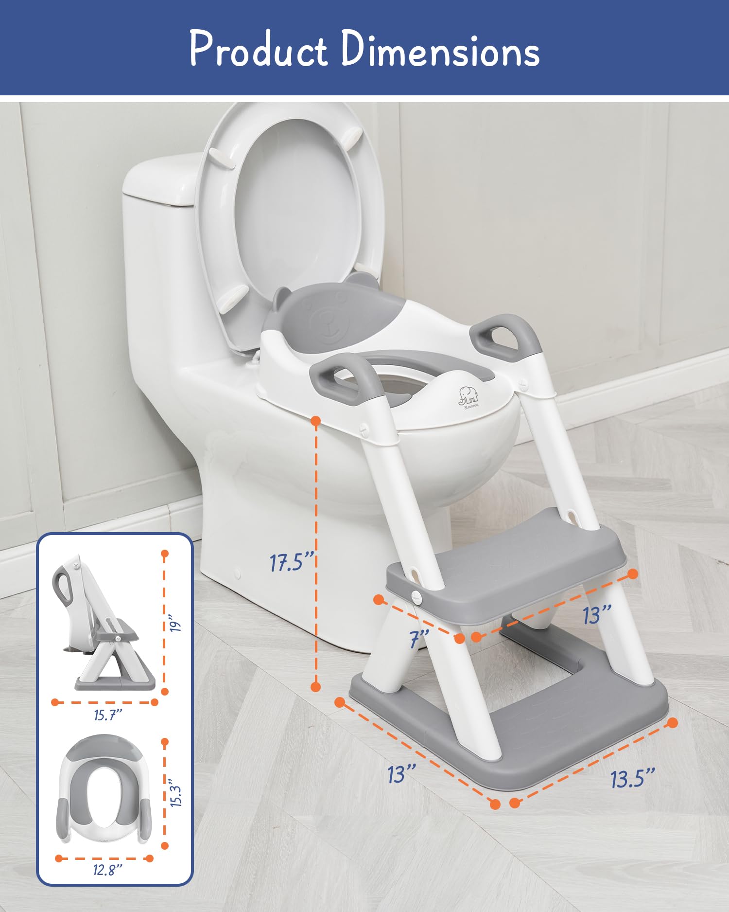 Forbena potty seat with handles and soft cushion supports confident sitting.