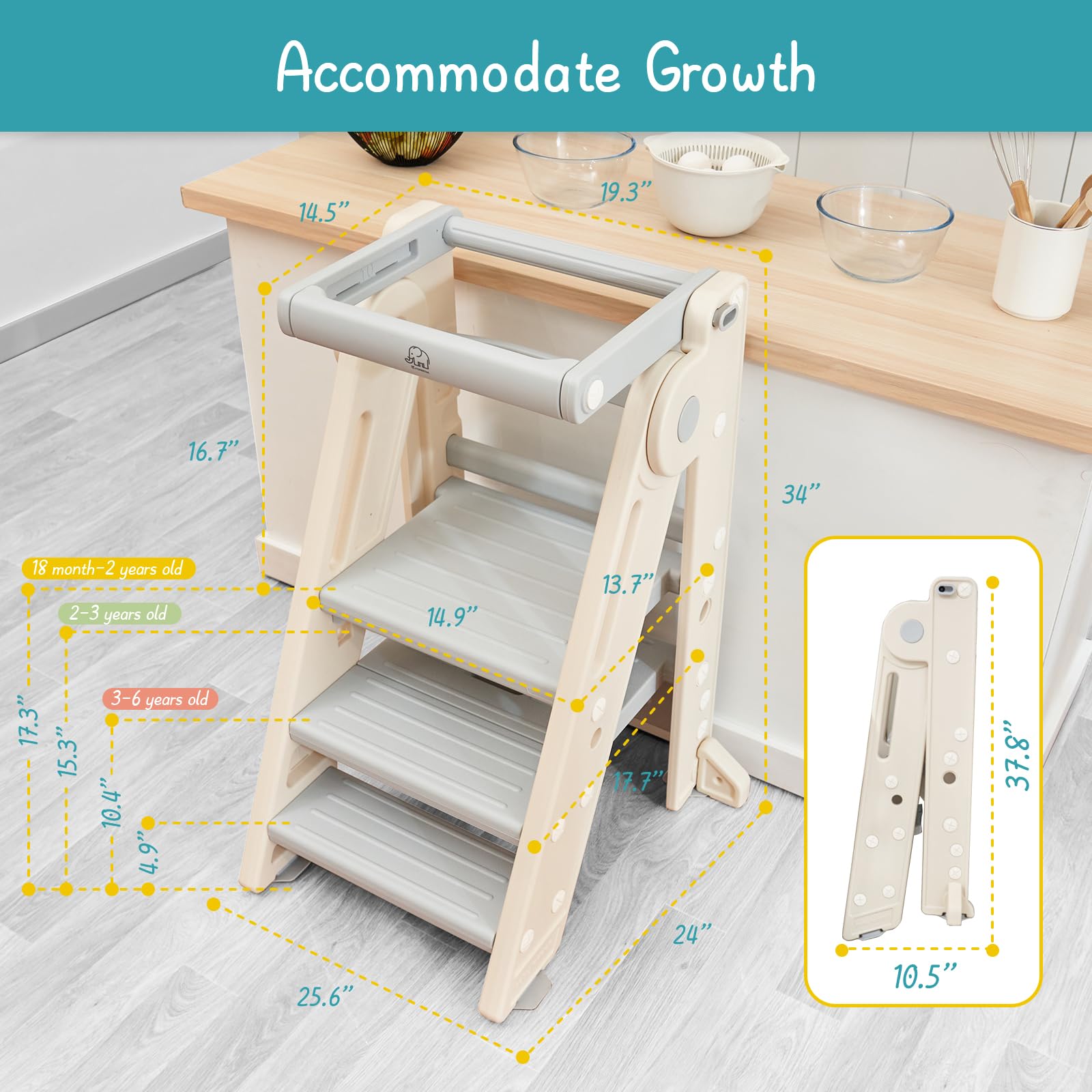 Forbena sturdy plastic construction provides stability on tile floors.