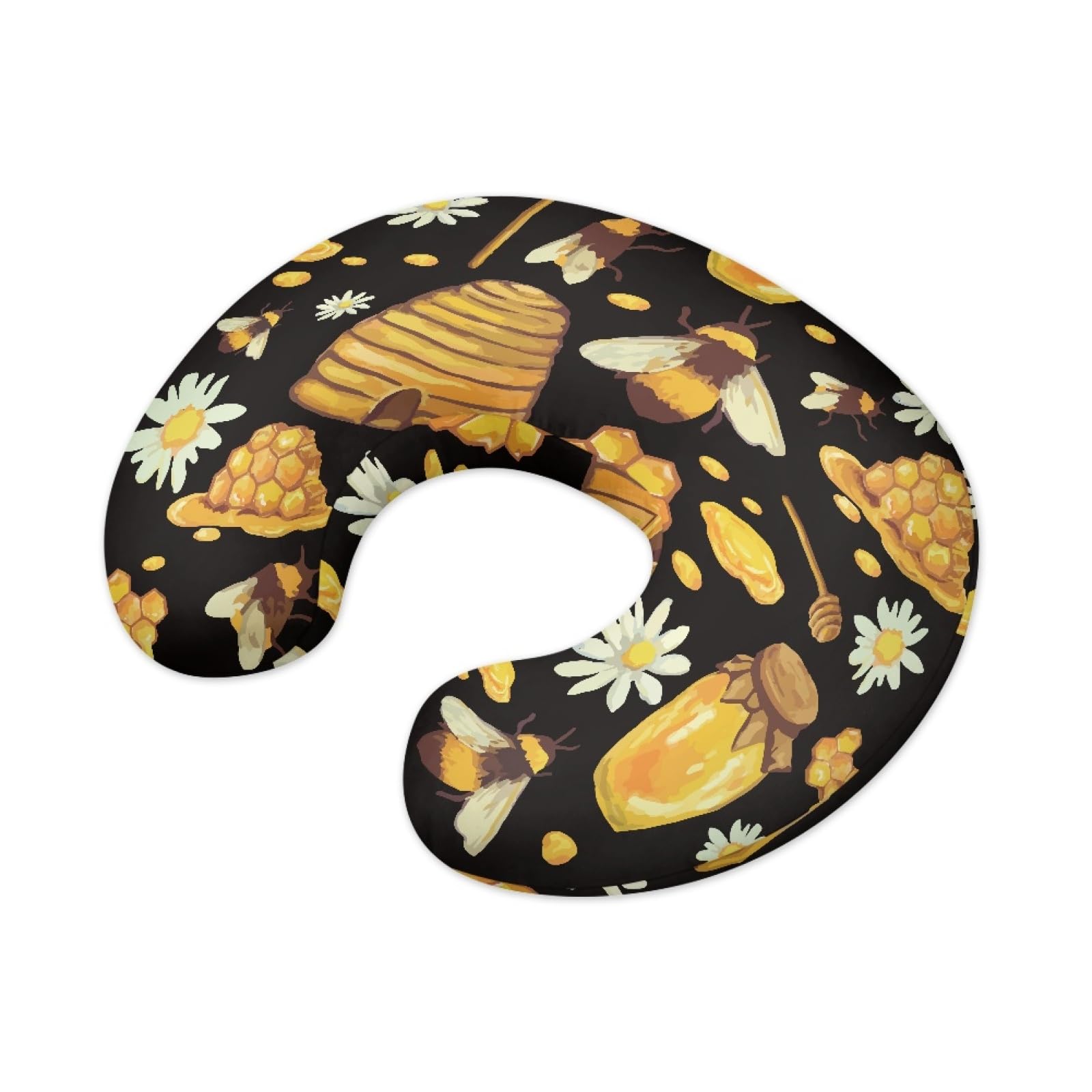 Forchrinse Bee Daisy nursing pillow cover hidden zipper detail protects baby's skin.