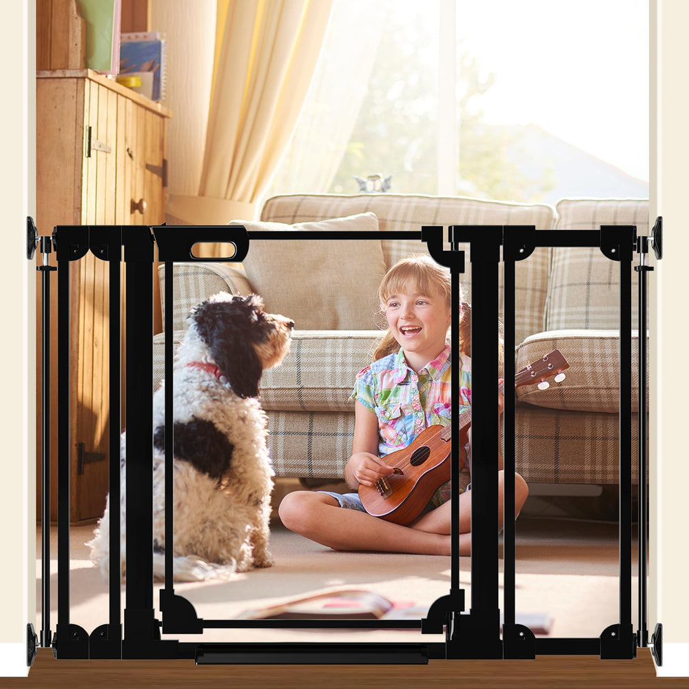 Foreng clear acrylic baby gate with wide view, aiding doorway monitoring.