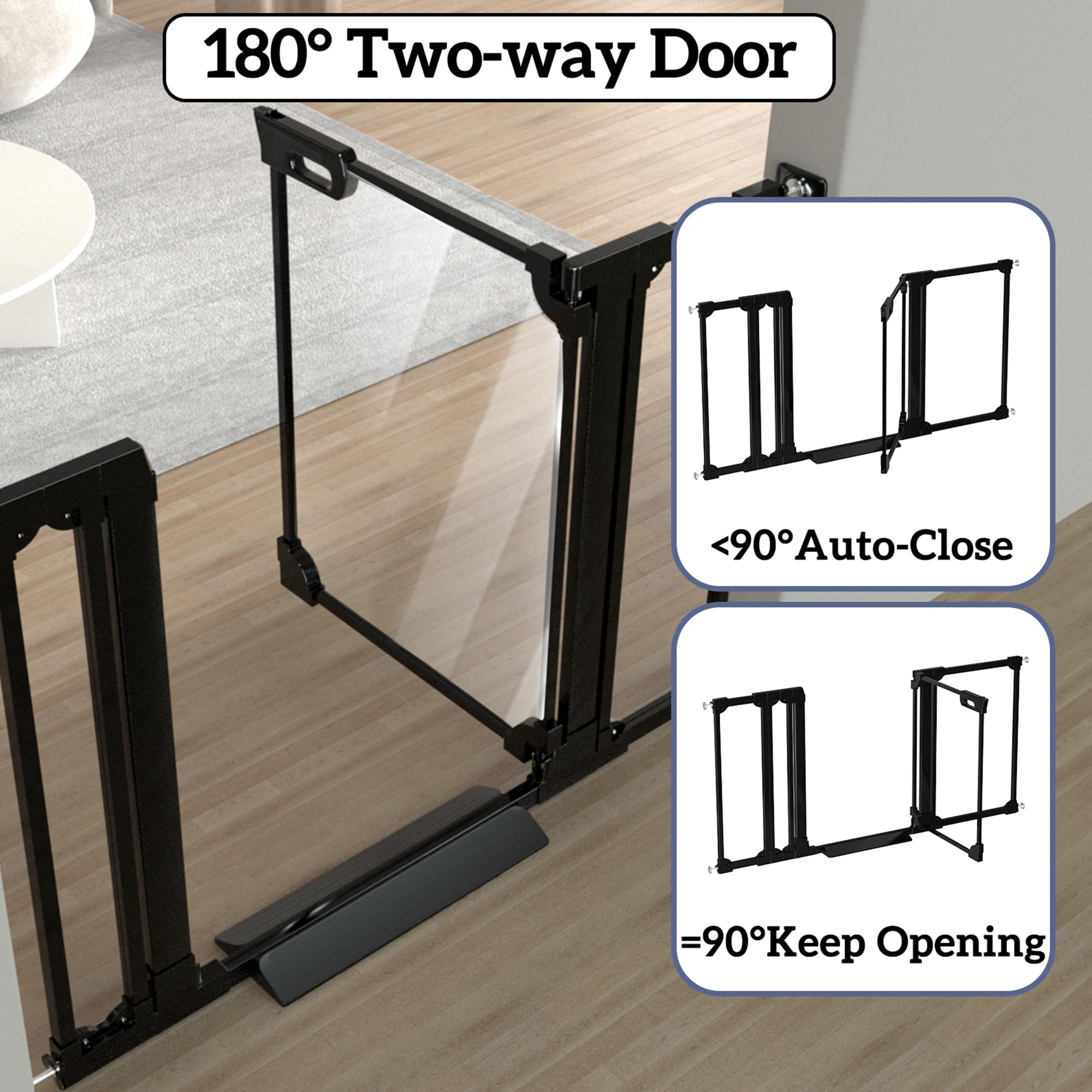 Foreng durable acrylic gate, easy to wipe clean after daily use.