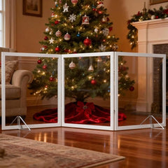 Foreng extra wide clear dog gate assembly in doorway for easy setup.