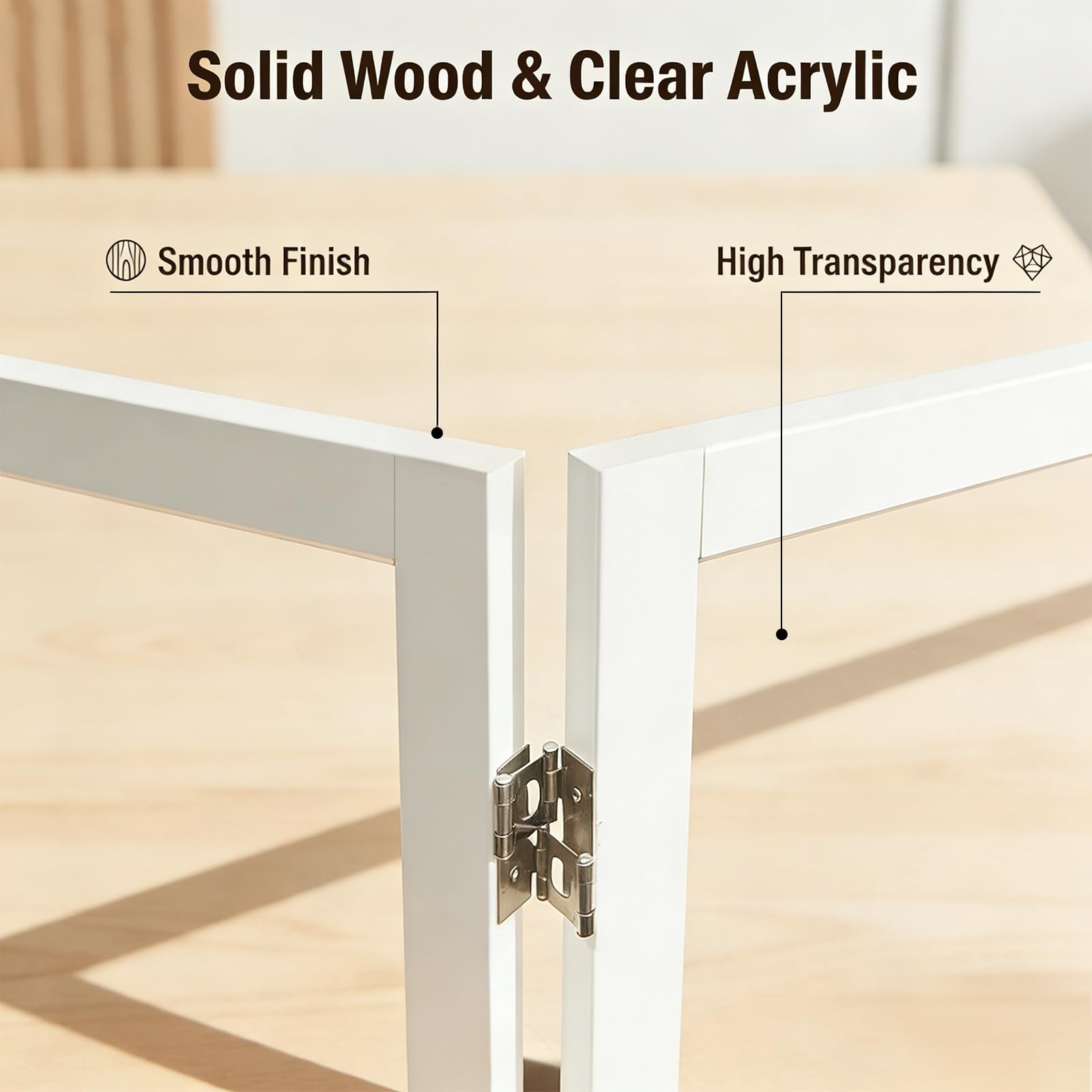 Foreng freestanding dog gate with weighted base provides stable barrier.