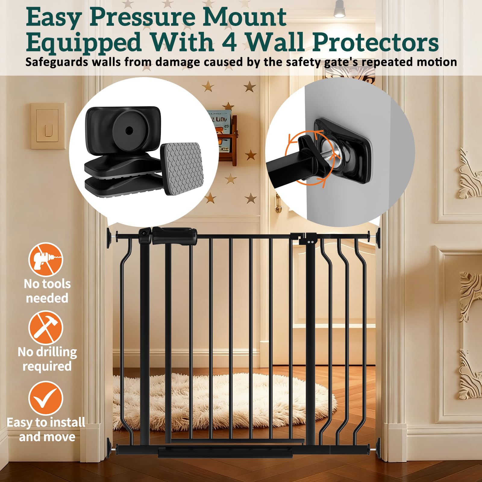 Foreng hardware mount option offers a permanent, secure installation at stairs edges.