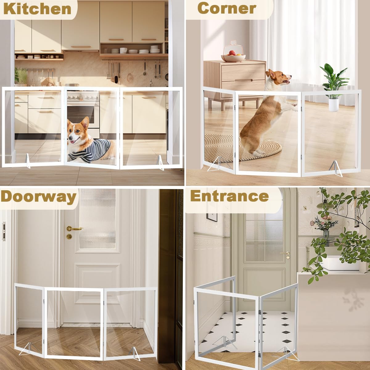 Foreng transparent gate used as stair or doorway barrier in busy homes.