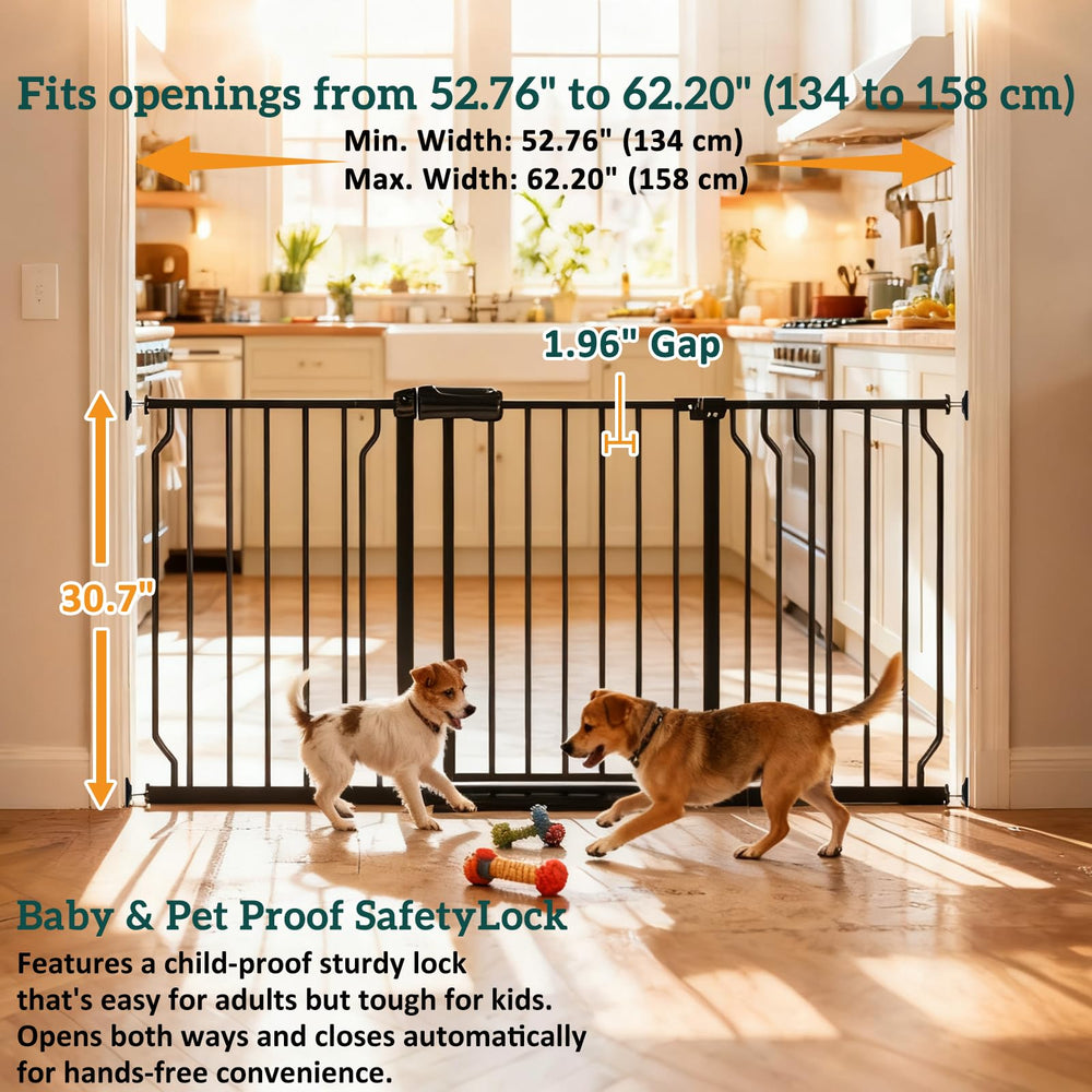 Foreng hardware-mounted gate at stairs edge for permanent security