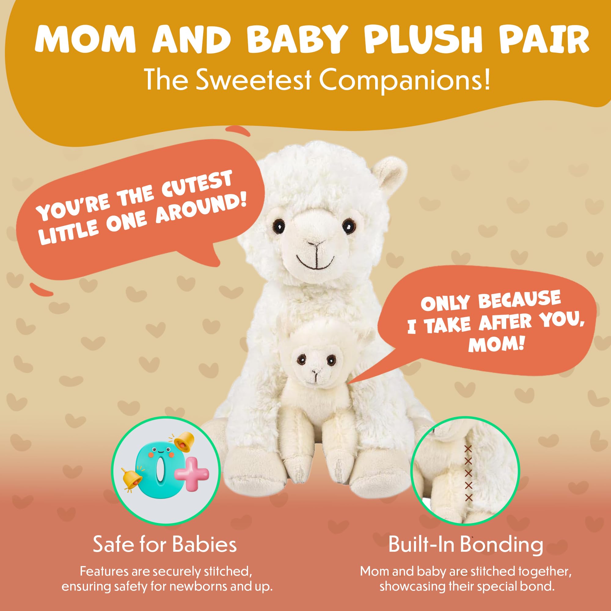 Group of Forest & Twelfth llama plush toys arranged for a zoo-themed playset.