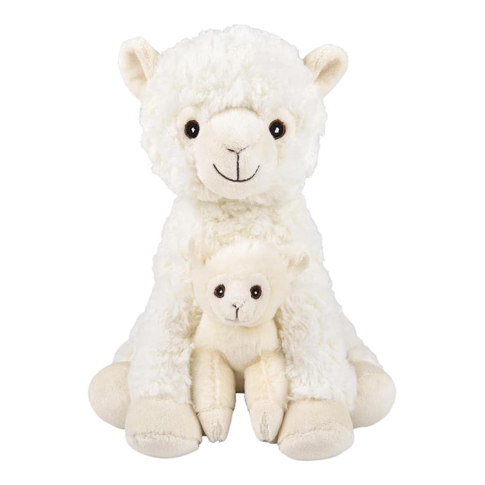 Forest & Twelfth llama mom and baby plush cuddled together, perfect for nap time.