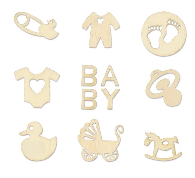 Forever in Time mini wood icons pram for baby-themed crafts and personalized scrapbooks.