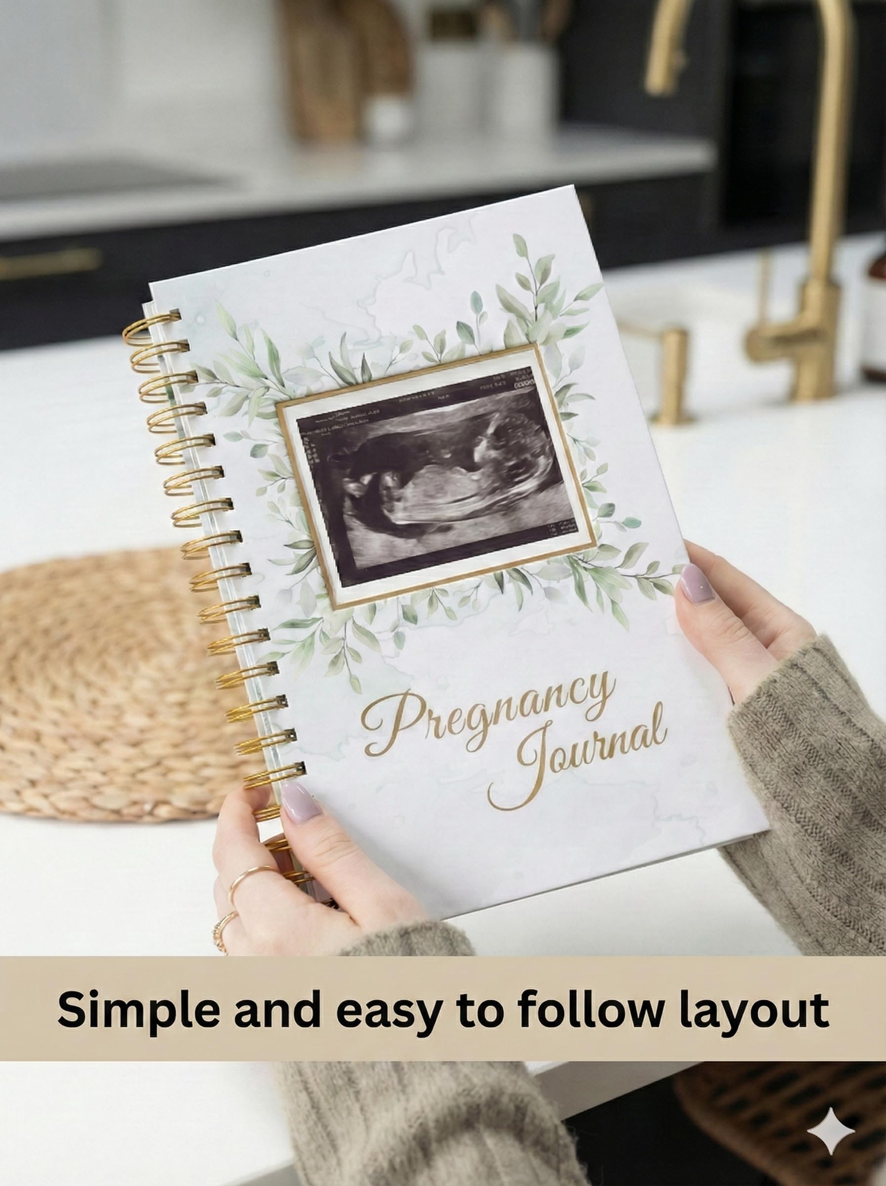 Forever Lily pregnancy journal hardcover pages for dedicated notes and reflections.