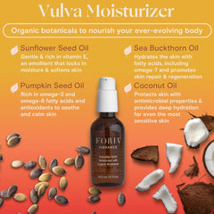 FORIA Everyday Vulva Moisturizer sea buckthorn ingredient closeup highlighting antioxidant nourishment.